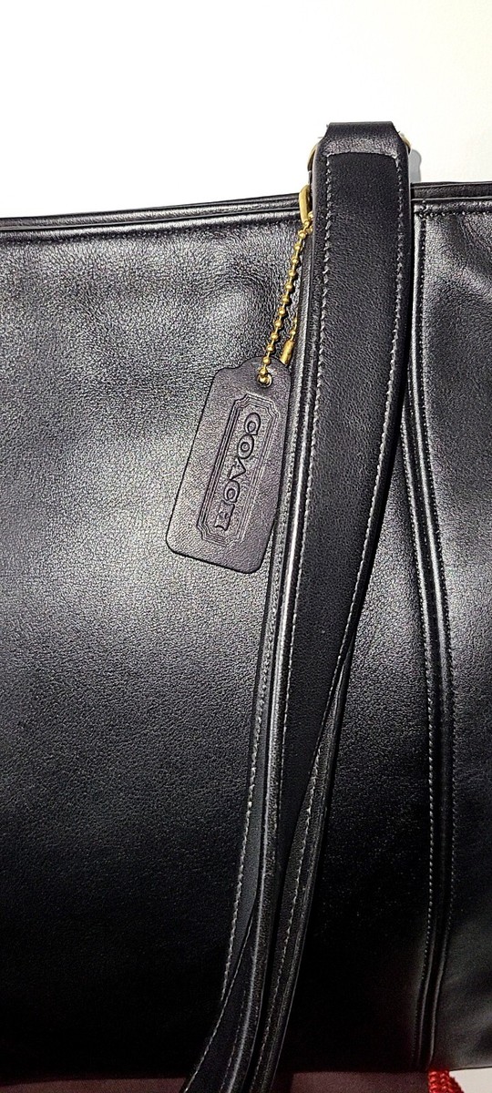 COACH VINTAGE BLACK LEATHER LIGHT TOTE BAG 4065 | eBay