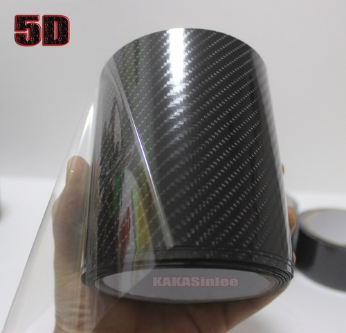 Calcomanía de vinilo de fibra de carbono negro 5D espejo brillante para automóvil con liberación de aire pegatina AB - Imagen 5 de 8