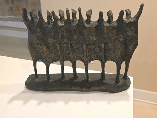 KRISHNA REDDY "The Vision" BRUTALIST Bronzed Resin Art Sculpture 1969 SIGNED - Photo 6/11