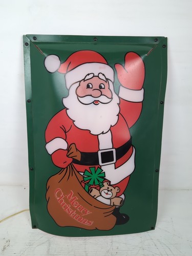 Vintage farbige hängende Weihnachtsmann/Weihnachtslicht Deko - funktioniert!! 24" x 16" - Bild 2 von 6