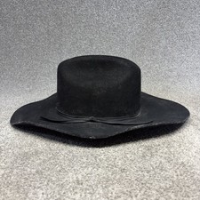 VINTAGE Resistol Cowboy Hat Youth OSFM Black Wool Self Confirming Western Rodeo