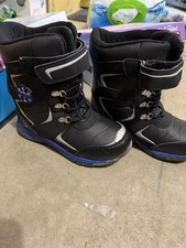 Totes Sonny Grey Boys' Snow Boots Black Blue Silver Size 3 M Cushioned High Top