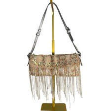 Guess Vintage 90s Fringe Beaded Mini Shoulder...