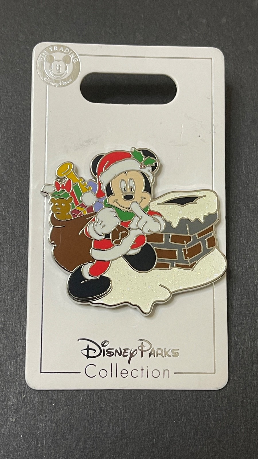 Disney-Santa Mickey Mouse By Chimney-Christmas Pin, #284