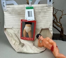 FLEXEES by Maidenform L Firm Control Contour Band Panties Nude M03344