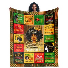 African American Gifts for Women, Afro Girl Blanket 60"X50", Positive Gifts f...