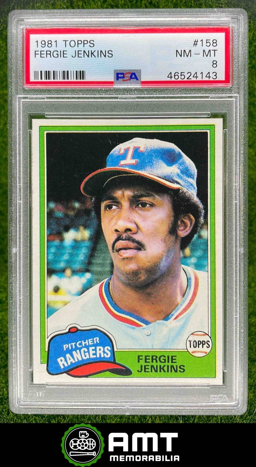 46524143 1981 Topps #158 Fergie Jenkins Texas Rangers PSA 8