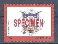 Grenada 1988 Sport American Baseball USA Eagle Club Logo Specimen Proof MNH