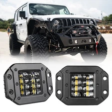 2X 5" Flush Mount LED Work Light Bar Rear Bumper Reverse Pods Driving 4-Row 12V