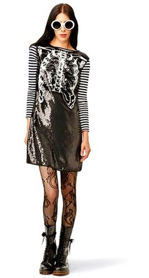 Rodarte x Target Y2K Black Sequin Ribcage Skeleton Dress Women's Size S |  eBay