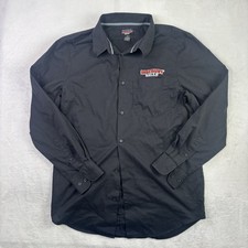 Discount Tires Black Button Up Long Sleeve Collared Employee Uniform Shirt MT