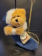 Boyds Bears - Jingle S Stuffins Ornament - #562030 - Blue Quilted Stocking