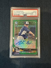 2018 Bowman Chrome Prospects green Shimmer Refractor Auto MacKenzie Gore PSA 10 