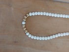 Vintage Monet White Beaded Necklace with Gold Beads Acsents  7"  Signed Gold Tag — photo 8
