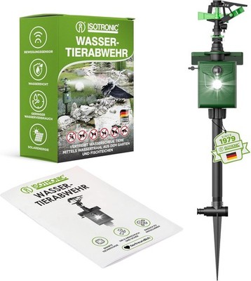 ISOTRONIC Wasserstrahl Plus Licht Tiervertreiber Solar für Garten