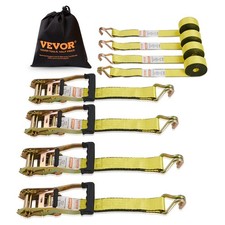 Vevor 4 Pack Ratchet Tie Down Straps 5000 Lbs 2 X 15 Heavy Duty Double J Hook