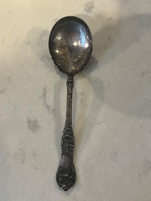 Antique Art Nouveau Narcissus 1881 Rogers Silverplate Berry Spoon
