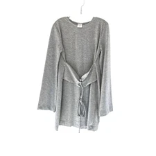 House Of Sunny Gray Soft Casual Corset Waist Long Sleeve T-Shirt Dress Size 8