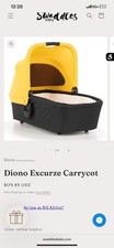 Diono Excurze Carrycot-Bassinet Luxe for Stroller - Yellow Sulphur