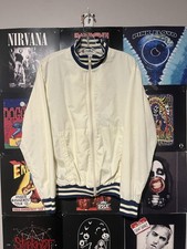 Vintage 90’s Made In USA Thin Lightweight Zip Up Sweater Mens M Cream Beige
