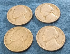 1946-D, 1947-D, 1949, 1940 JEFFERSON Nickles Lot Of 4
