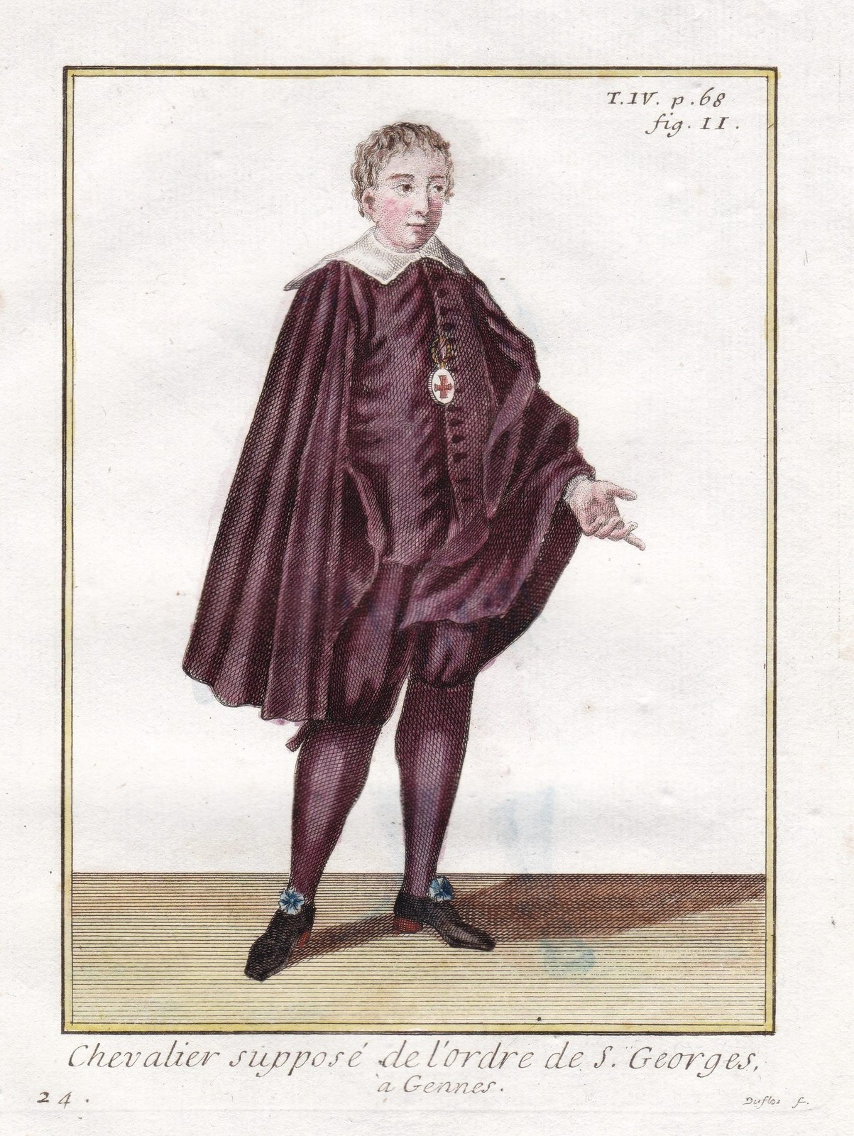 Genova Order St.George Saint George Knight Engraving Costume 1790 | eBay