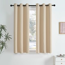 Beige Room Darkening Curtains 63 Inches Biscotti Beige 40"W x 63"L Pack of 2 