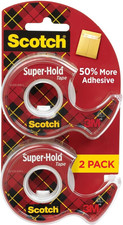 Scotch Super-Hold Tape, 2 Rolls, 50 More Adhesive, 3/4" x 600" Dispensered