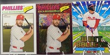 Topps Heritage & 8 Bit Ballers 2026 Kyle Schwarber Phillies 3-Card Lot