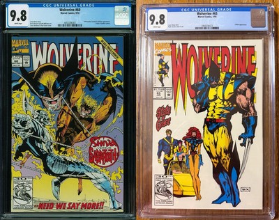 Wolverine #60 & #65 CGC 9.8 1992-93 Marvel Lot (X-Men, Sabretooth, & Gambit App)
