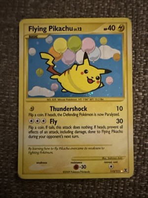Flying Pikachu Rising Rivals 113/111 Holo Secret Rare Pokémon TCG Basic 40 HP MP