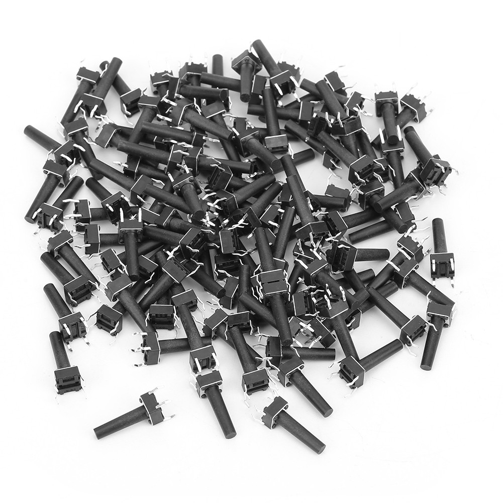 100 Pcs High Sensitivity Momentary Tactile Button Switch For Industrial Use For