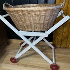 Antique Vintage Wooden Laundry Cart ONLY Basket Holder Chippy Cottage Folding