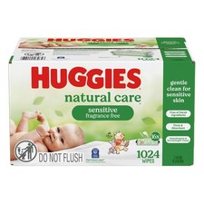 HUGGIES NATURAL CARE BABY WIPES, 1024CT, FRAGRANCE FREE, HYPOALLERGENIC, GENTLE