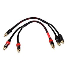 CDPMWVC RCA Splitter, 1 Foot Shielded Y Splitter Subwoofer Stereo 1 feet