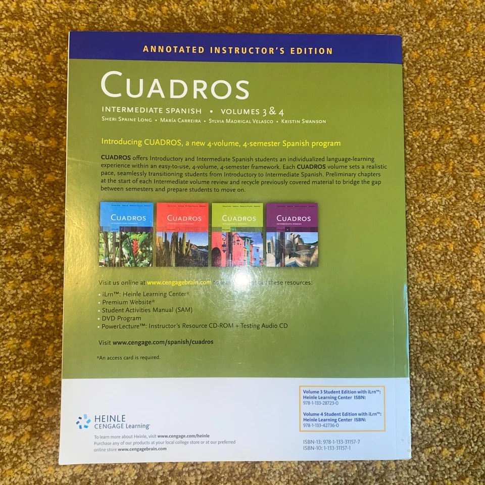 CUADROS Intermediate Spanish Volumes 3&4 Annotated Instructor's Edition - Image 2 of 4