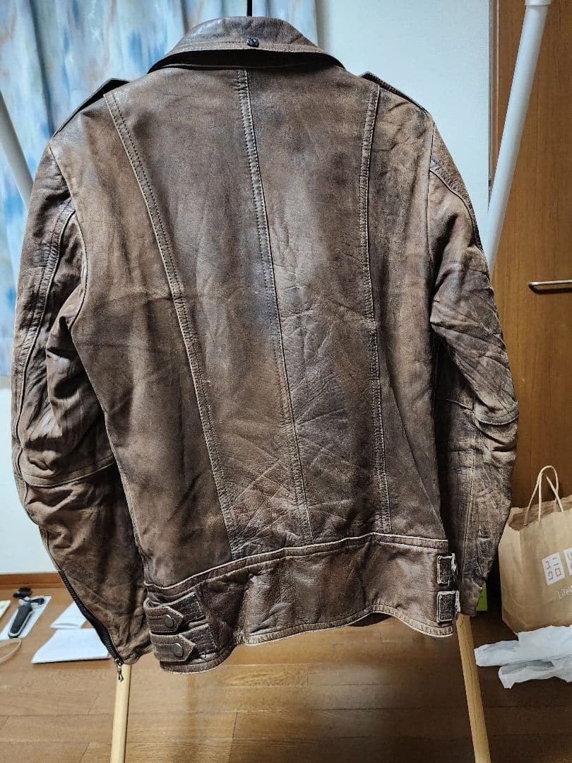 SHELLAC Brown Horsehide Leather Single Rider Jack… - image 2