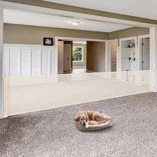 kiskiz 145 Inch Retractable Baby Gates Extra Wide Retractable Dog Gate for Large