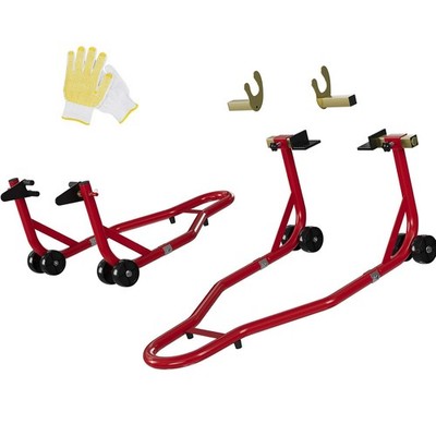 900lbs Motorcycle Front & Rear Stand Lift Spoolift Paddock Swingarm Bike Support