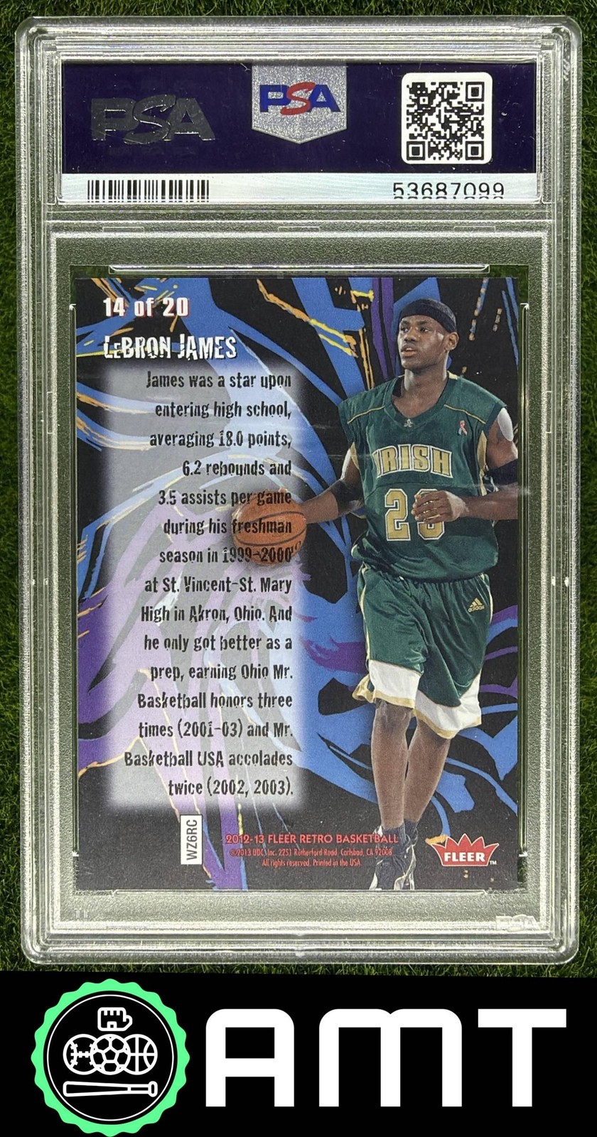 LeBron James PSA 9 2012-13 Fleer Retro 96 97 Tradition Thrill Seekers #14 7099 view 2