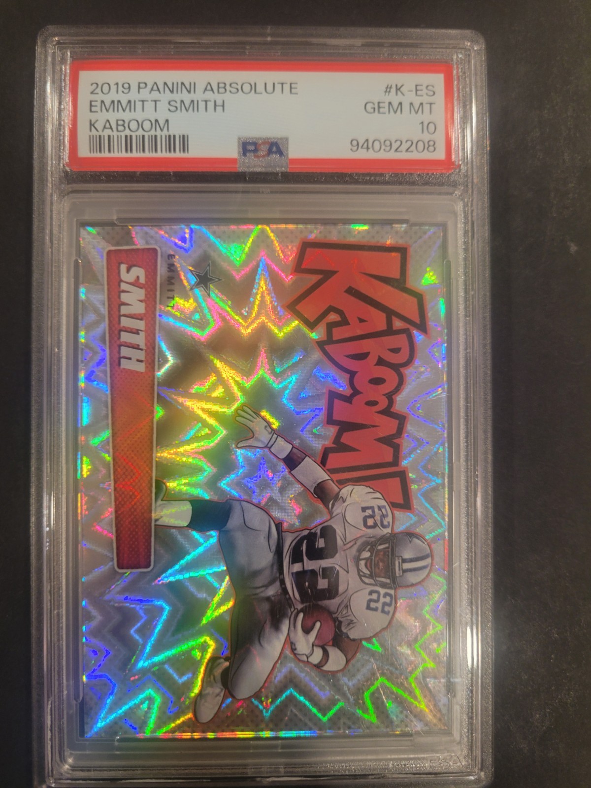 2019 PANINI ABSOLUTE KABOOM! #K-ES EMMITT SMITH PSA 10
