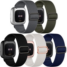 Daqin 5 Pack Elastic Sport Nylon Band Compatible Fitbit Versa/Versa