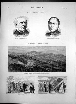 Antiker alter Druck Ansicht Lager 2. Division Delinquent holt Wasser 1873