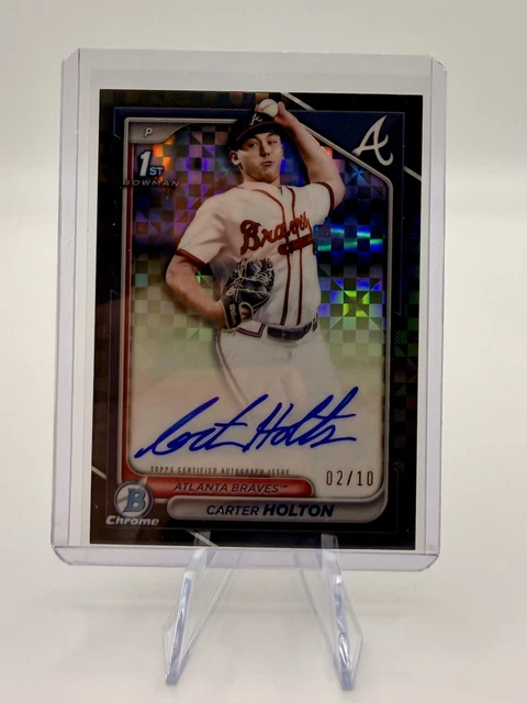 2024 Bowman Draft Carter Holton Black Auto /10 Braves 1st Bowman Autograph