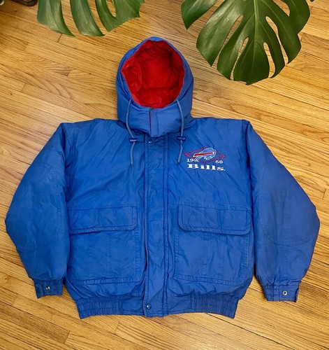 Vintage 90s Medium Buffalo Bills Chalk Line Full Zip Goose Down Puffer Jacket - Bild 2 von 14