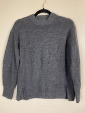 Lululemon Merino Wool Blend Crewneck Sweater size 4 Gray Ribbed Knit Pullover