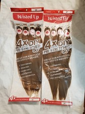 Lot Of 2 - Outre Twisted Up 4X Pre-Stretched 50" Braid Hair Extensions Color 27