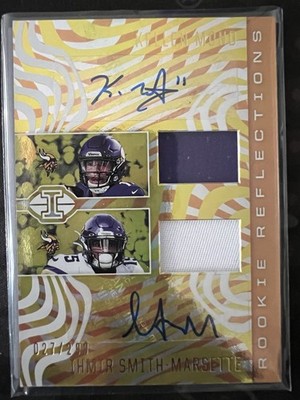 2021 Panini Illusions VIKINGS MOND/SMITH-MARSETTE ROOKIE REFLECTIONS PATCH AUTO