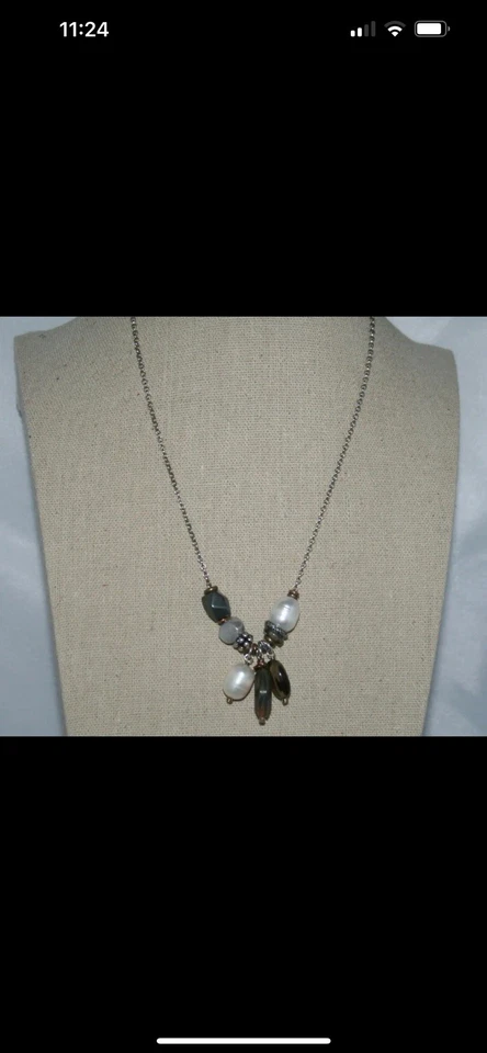 Collar de perlas de abulón hematita de plata de ley Silpada N2202 53832 Foto 2 de 3