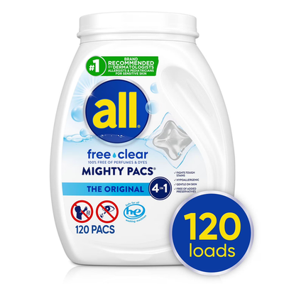 #ad All Free Clear Mighty Pacs The Original 4 in 1 Laundry Detergent 120 Pacs $39.10